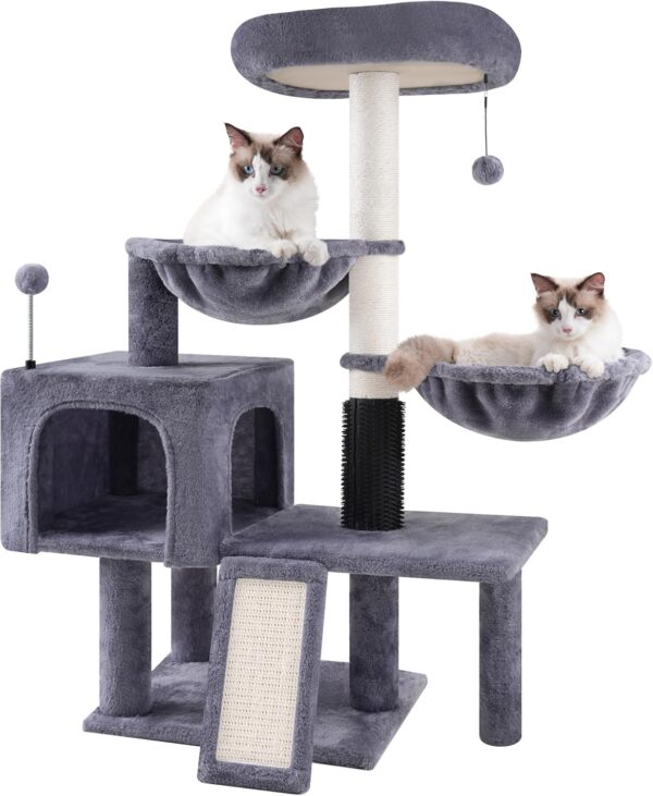 ROYPET Multi Level Cat Trees with Cat Houses Hammock ScratchingPosts,Grey …