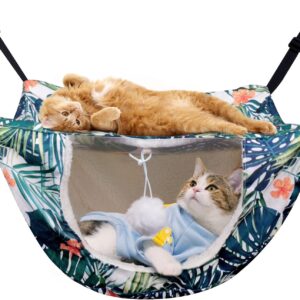 TIRTI Cat Cage Hammock, Double Layer Soft Plush Hanging Pet Bed, Suitable for Indoor Cats Kitten Ferret Hamster Rabbit or Small Animals, 2 Level Comfortable Hammock Bed for Spring/Summer/Winter