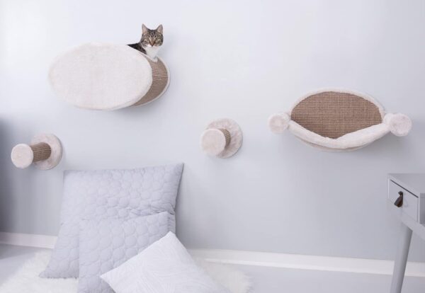 TRIXIE Wall Mount Cat Tree Lounge Set | Brown | Condo | Hammock | Scratching Post | Cat Furniture