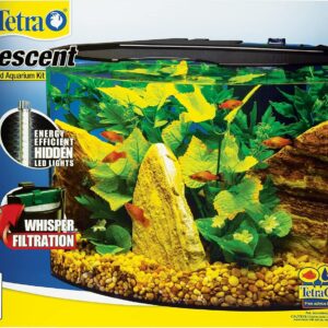 Tetra Crescent Acrylic Aquarium Kit, Energy Efficient LEDs, 5-Gallon