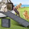 VASALAID Dog Car Ramp- Enhanced Width and Length 19.7" & 67" Large Dog Ramp with Non-Slip Surface Foldable Dog Ramp Supports Pets up to 250lbs Ideal for Cars, SUVs, and Trucks