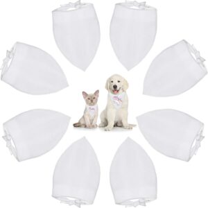 Weewooday 12 Pieces Solid White Pet Triangle Scarf Polyester Sublimation Blank DIY Dog Bandanas Pet Heat Transfer Triangle Bibs Kerchief Accessories for Dogs Puppy Cats