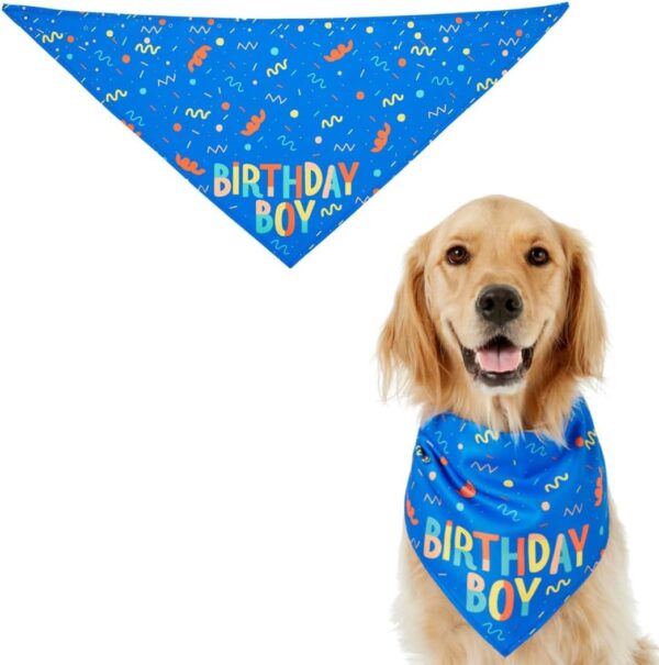 ZYBHMJE 1 Pcs Dog Birthday Bandana Dog Birthday Boy Bandana Triangle Scarf for Small, Medium, Large Dogs Bandana for Dogs Puppy Birthday Party Boy Dog Happy Birthday Bandana